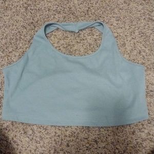 Blue never worn around the neck crop from shein